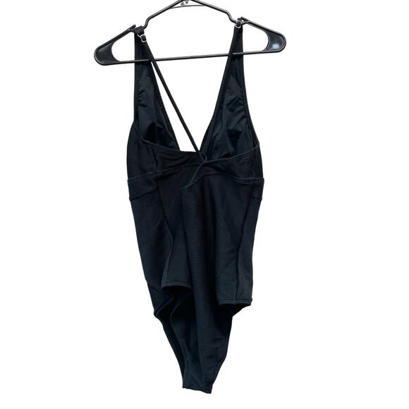 Cupshe Women's Rib Plunge Tummy Control One Piece Swimsuit Black Size XL - Picture 4 of 7